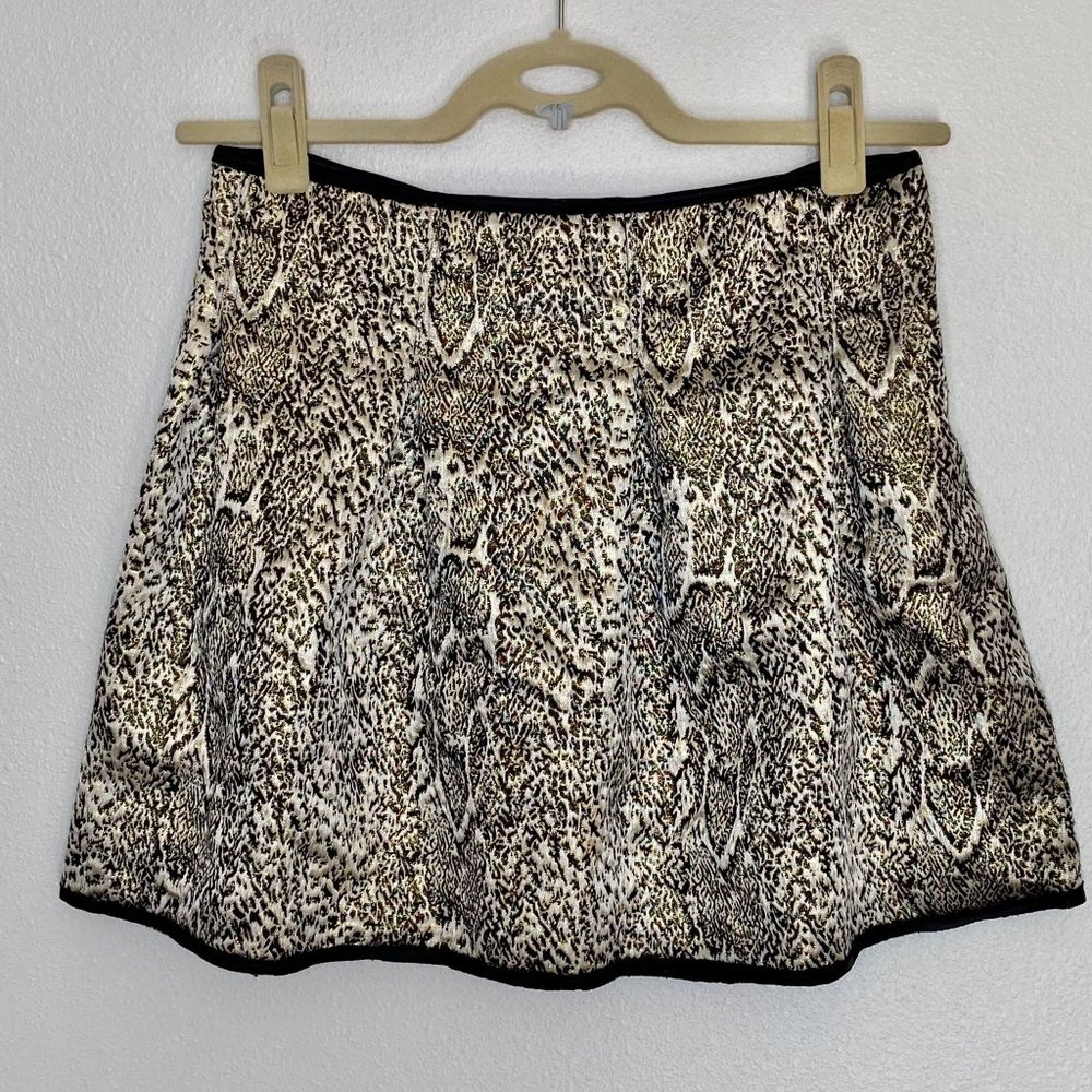 NEW Lemon Tan/Gold/Black Pleated Mini Skirt Preppy Academia